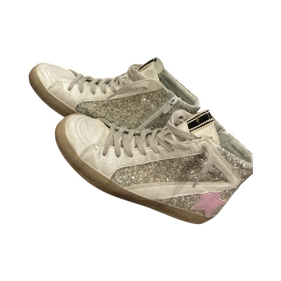SHU SHOP Roxanne Kids Size 5 Pearl Glitter High-Top Sneakers - Picture 8 of 9